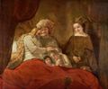 Rembrandt Harmensz. van Rijn: Jakob segnet die S�hne des Joseph (Portr�t histori� des Petrus Scriverius, des Wilhelm Schrijver, der Wendela de Graeff und ihrer S�hne)
