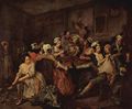 Hogarth, William: Gem�ldefolge »Der Lebensweg eines W�stlings«, Szene: Szene in einer Schenke