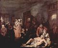 Hogarth, William: Gem�ldefolge »Der Lebensweg eines W�stlings«, Szene: Das Irrenhaus