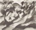 Macke, August: Bauer beim heuen unter B�umen