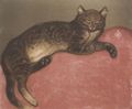 Steinlen, Theophile Alexandre: Ausgestreckte Katze
