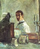 Toulouse-Lautrec, Henri de: Selbstportr�t vor einem Spiegel