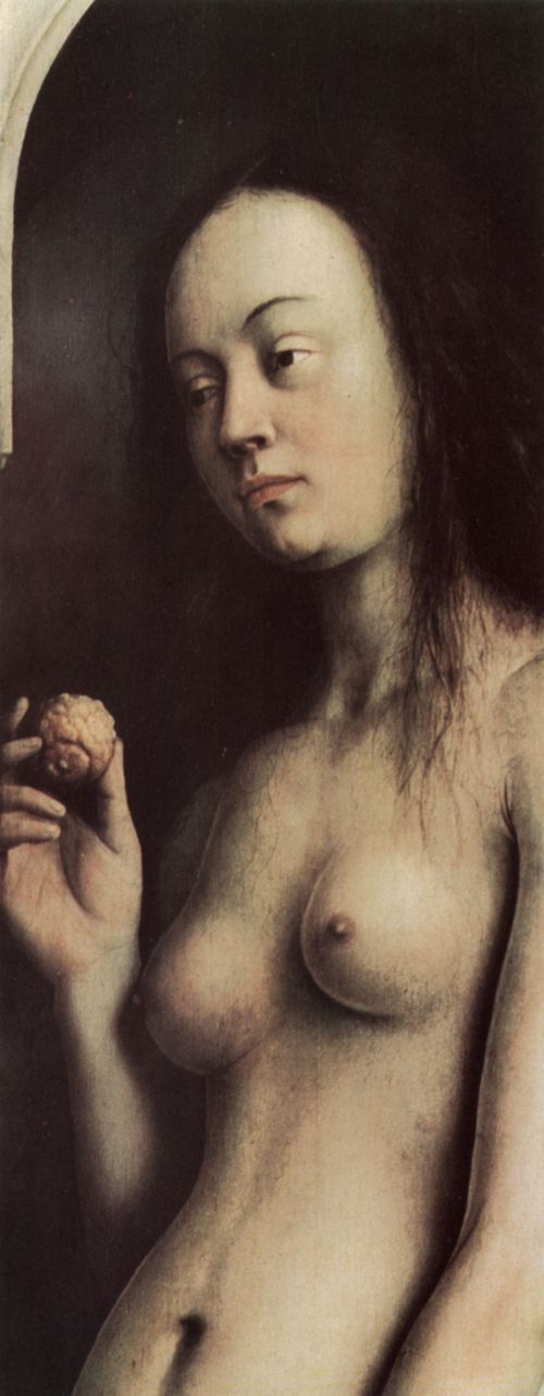 Eyck, Jan van: Genter Altar, Altar des Mystischen Lammes, rechter Fl�gel, oben, �u�ere Szene: Eva, Detail