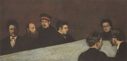 Klinger, Max: Tafelrunde mit Freunden in Berlin