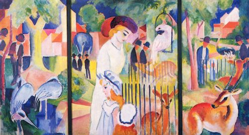 Macke, August: Gro�er Zoologischer Garten, Triptychon