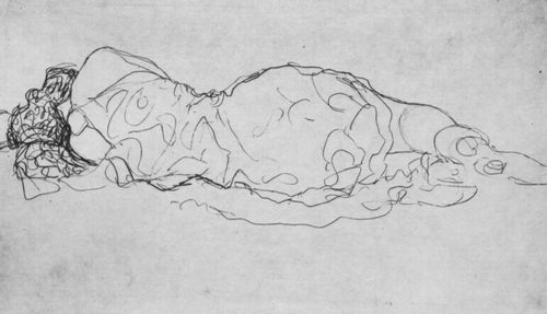 Klimt, Gustav: Liegende, R�ckenfigur
