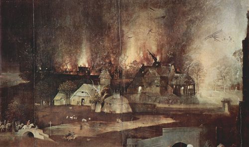 Bosch, Hieronymus: Antoniusaltar, Triptychon, Mitteltafel: Versuchung des Hl. Antonius, Detail