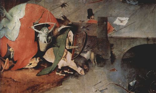 Bosch, Hieronymus: Antoniusaltar, Triptychon, Mitteltafel: Versuchung des Hl. Antonius, Detail