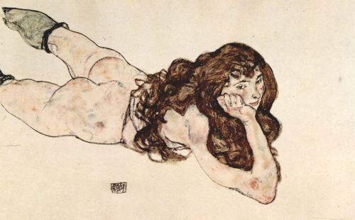 Schiele, Egon: Liegender weiblicher Akt