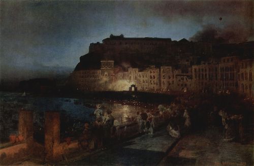 Achenbach, Oswald: Feuerwerk in Neapel