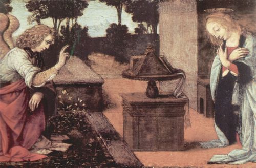 Leonardo da Vinci: Verk�ndigung an Maria, Detail