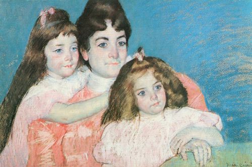 Cassatt, Mary: Portr�t Madame A.F. Aude mit ihren beiden T�chtern