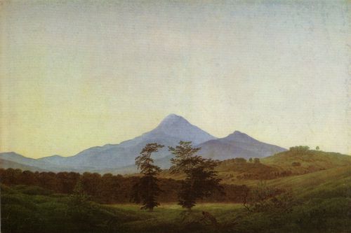 Friedrich, Caspar David: B�hmische Landschaft Gebirgslandschaft, Die zwei B�ume