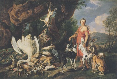 Fyt, Jan: Diana mit ihren Jagdhunden neben erlegtem Wild
