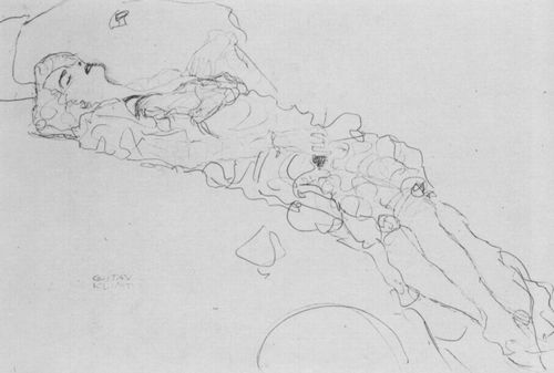 Klimt, Gustav: Auf dem R�cken Liegende