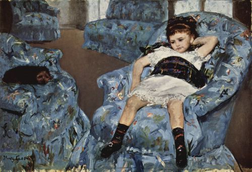Cassatt, Mary: Kleines M�dchen im blauen Fauteuil