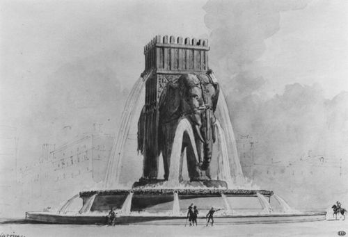 Alavoine, Jean-Antoine: Entwurf f�r einen Brunnen