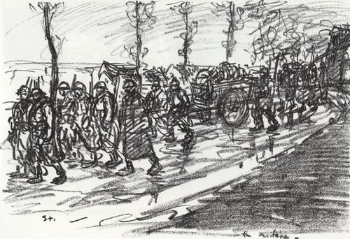 Steinlen, Theophile Alexandre: Marschkolonne