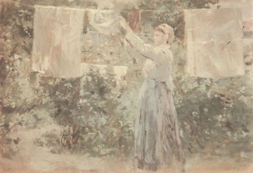 Morisot, Berthe: B�uerin beim W�scheaufh�ngen