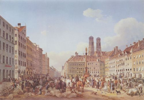 Adam, Heinrich: M�nchen, Marienplatz mit Schranne