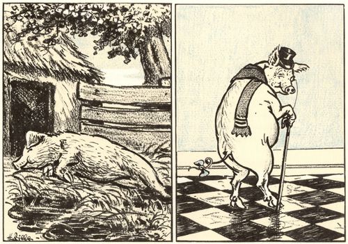Zille, Heinrich: Das Schwein vor und nach dem Krieg