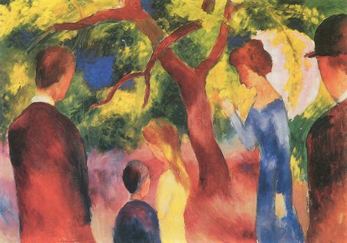 Macke, August: Gro�e Promenade: Leute im Garten (Predigtsamtkanidat)