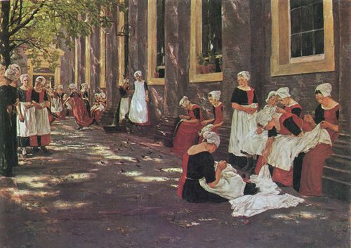 Liebermann, Max: Freistunde im Amsterdamer Waisenhaus (Der Hof des Waisenhauses in Amsterdam)