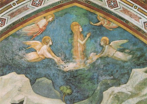 Giotto di Bondone: Fresken in der Kirche San Francesco in Assisi, Szene: Die Hl. Magdalena im Gespr�ch mit den Engeln