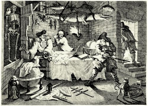 Hogarth, William: Gro�e Illustrationen zu Samuel Butlers »Hudibras«, Hudibras k�mpft mit Sidrophel und Whacum