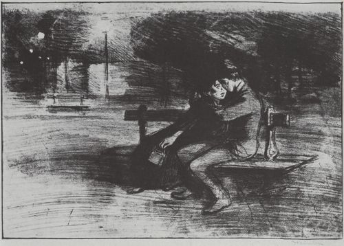 Steinlen, Theophile Alexandre: Ein Liebespaar auf der Bank