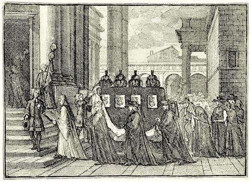 Hogarth, William: Scheineinladung zu einem Begr�bnis