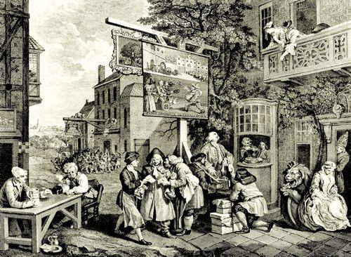 Hogarth, William: Folge »Die Wahlen«, Der Stimmenfang