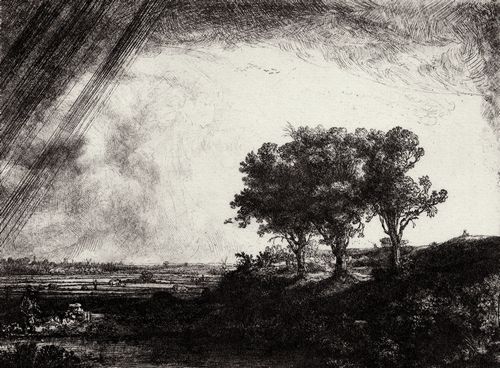 Rembrandt Harmensz. van Rijn: Landschaft mit drei B�umen