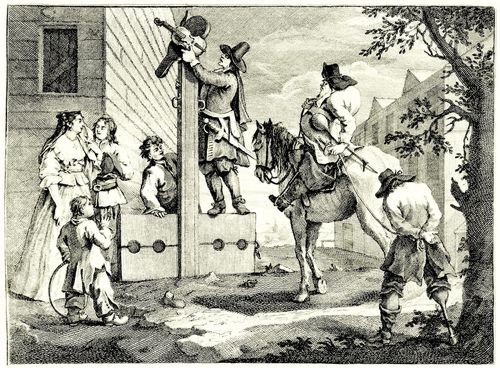 Hogarth, William: Gro�e Illustrationen zu Samuel Butlers »Hudibras«, Hudibras der Sieger