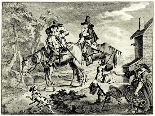 Hogarth, William: Gro�e Illustrationen zu Samuel Butlers »Hudibras«, Auszug Hudibras'