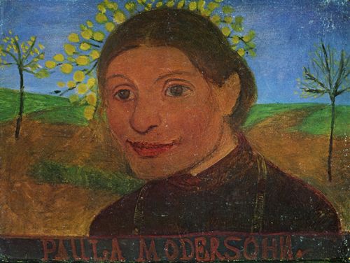 Modersohn-Becker, Paula: Selbstportr�t vor bl�henden B�umen