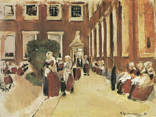 Liebermann, Max: Freistunde im Amsterdamer Waisenhaus, Studie