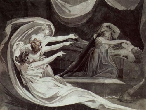 F�ssli, Johann Heinrich: Kriemhild wird von ihren Gewissenbissen heimgesucht