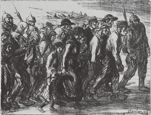 Steinlen, Theophile Alexandre: Von deutschen genommene Geiseln