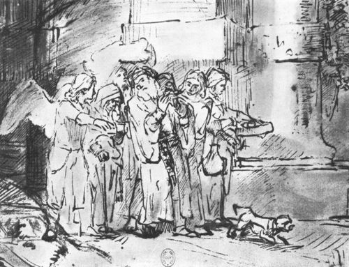 Rembrandt Harmensz. van Rijn: Lot und die Seinen verlassen Sodom