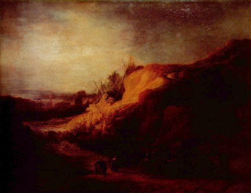 Rembrandt Harmensz. van Rijn: Landschaft mit der Taufe des K�mmerers