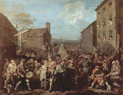 Hogarth, William: Der Marsch nach Finchley oder Die Garden marschieren im Jahre 1745 nach Schottland