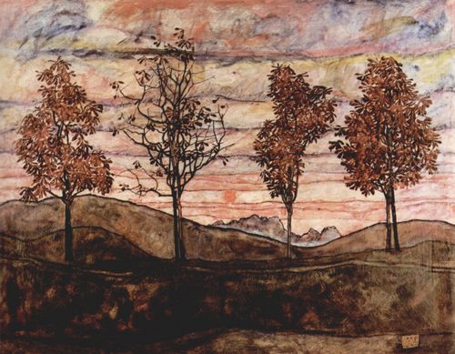 Schiele, Egon: Vier B�ume