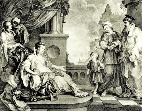 Hogarth, William: Der Mosesknabe vor der Tochter des Pharaos