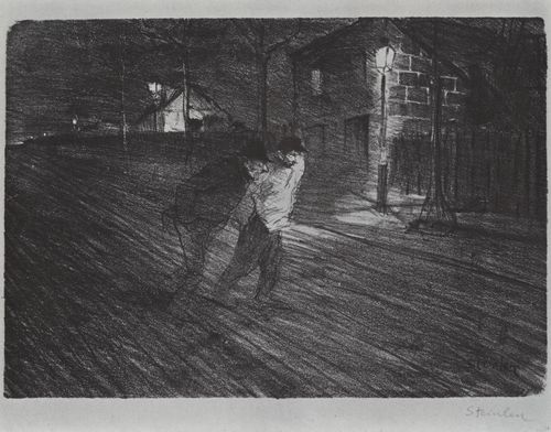 Steinlen, Theophile Alexandre: Zwei M�nner in der Rue Caulaincourt