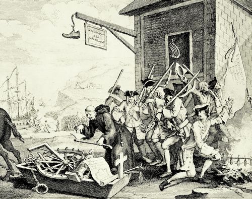 Hogarth, William: Die Invasion, 1. Blatt: Frankreich