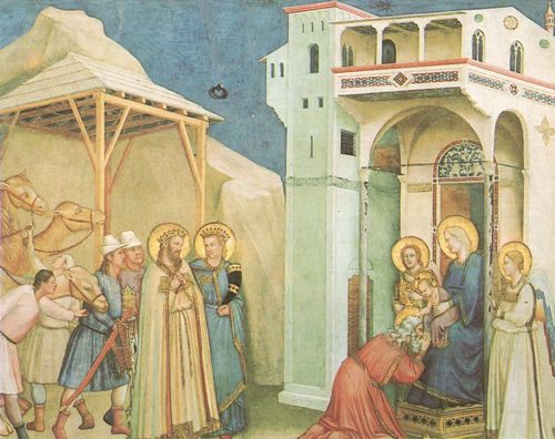 Giotto di Bondone: Fresken in der Kirche San Francesco in Assisi, Szene: Die Anbetung der K�nige