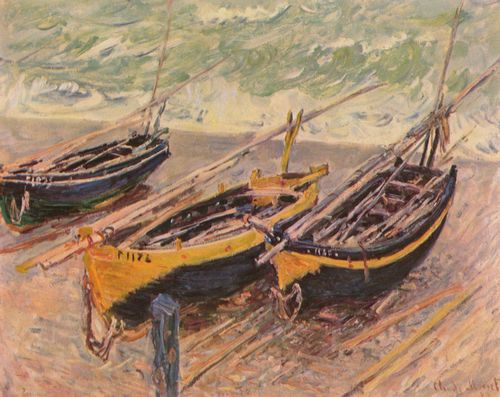 Monet, Claude: Barken von �tretat (Drei Fischerboote)