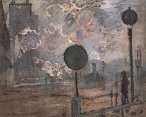 Monet, Claude: Au�erhalb des Bahnhofs Saint-Lazare, Das Signal
