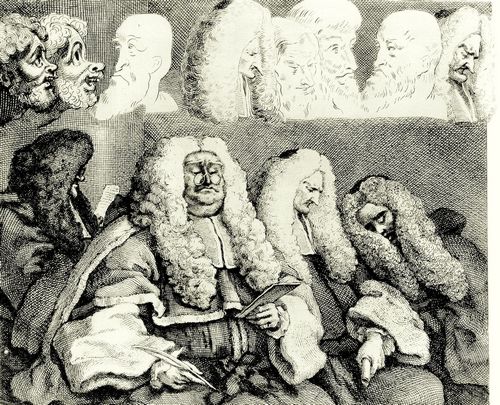 Hogarth, William: Die Richter (Oberrichter Sir John Willes und Henry Bathurst), vierte Fassung